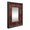 Small-antique-black-mirror-with-imitation-mahogany-wood