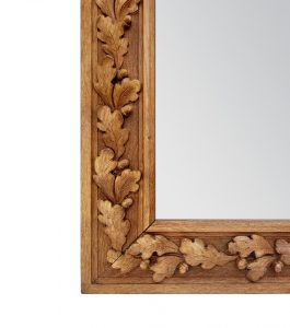 antique-frame-mirror-carved-wood-oak-leaves-and-tassel-nuts-ornaments