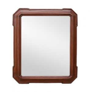 Antique Mahogany Dark Stained Wooden Mirror, Late 19th Century