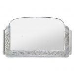 Antique French Mirror Silver Wood Art Deco Style, circa 1940