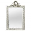 Antique French Silverwood Wall Mirror with Pediment, circa 1900