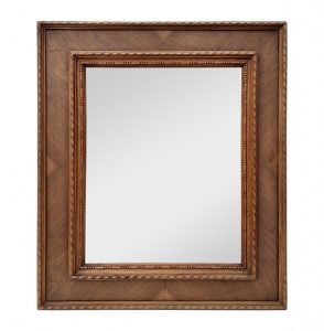 Antique French Wood and Marquetry Mirror, circa 1940