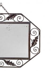 antique-octagonal-wrought-iron-mirror-foliages-ornaments