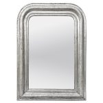 Antique Silver Wood Mirror Louis-Philippe Style, circa 1890