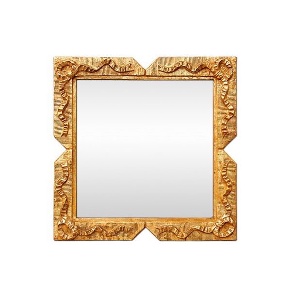 Antique Small Giltwood Square Mirror, Napoleon III Style