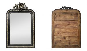 antique-wall-mirror-napoleon-III style-with-pediment-black-gilt-circa-1880