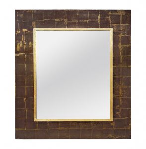 French 1970s Wall Mirror, Giltwood and Brown Colors, circa 1970
