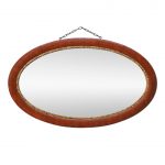 French Antique Oval Mirror, Painted Wood & Gilding, circa 1930