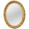 Large Antique Oval French Giltwood Mirror, circa 1880