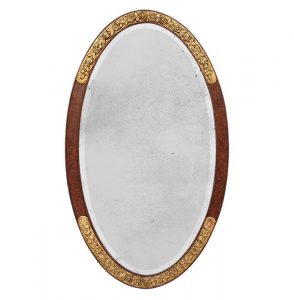 Large French Antique Oval Mirror, circa 1925