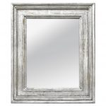 Large French Silver Wood Mirror, Frame Inspiration "Braque" by Atelier RTCD Paris