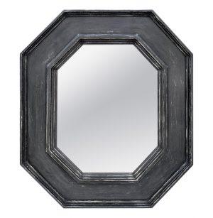 Octagonal French Mirror, Slate Grey Color by Atelier RTCD - Paris