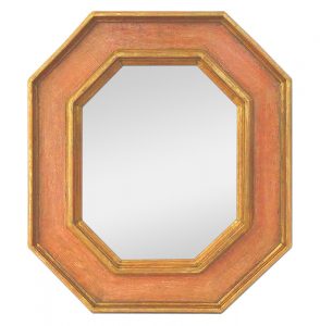 Octogonal Wall Mirror, Giltwood & Colors by Atelier RTCD - Paris