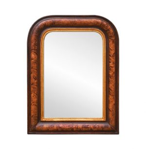 Small Louis-Philippe Style Mirror Polychrome Wood, Early 20th Century
